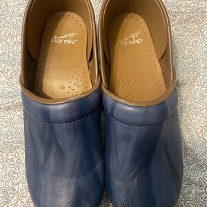 Dansko Blue Leather Clogs